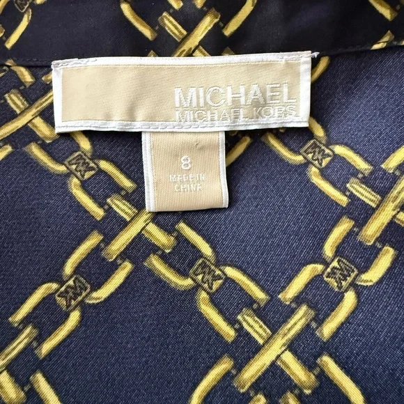 Michael Kors Black and Gold Chain Pattern Blouse - Picture 2 of 6